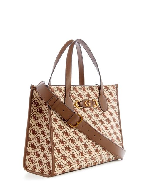 Guess Izzy Jacquard Logo Tote Bruin | GUESS-SN29396