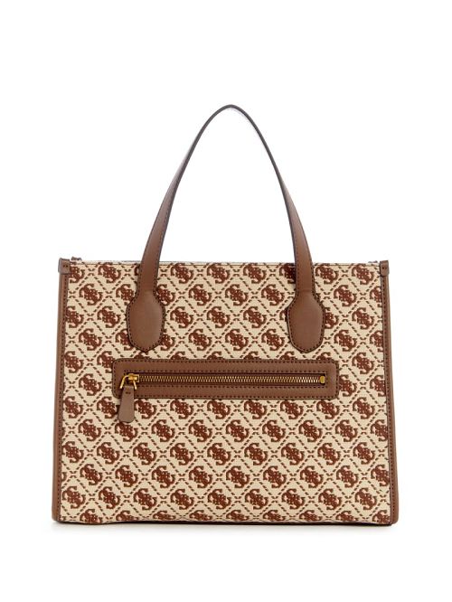 Guess Izzy Jacquard Logo Tote Bruin | GUESS-SN29396