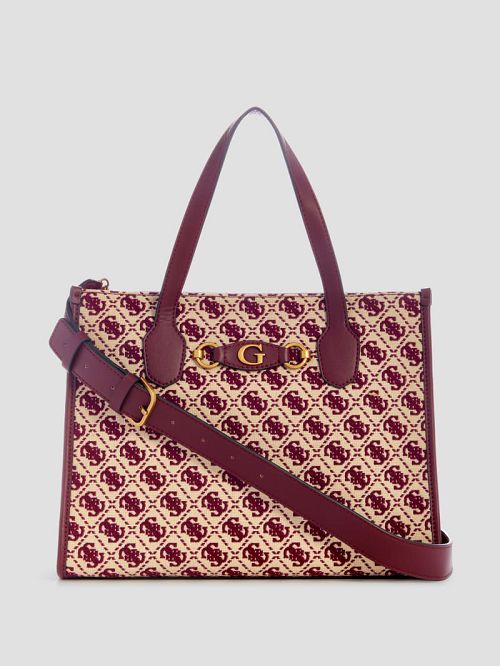 Guess Izzy Jacquard Logo Tote Roze | GUESS-SN28717