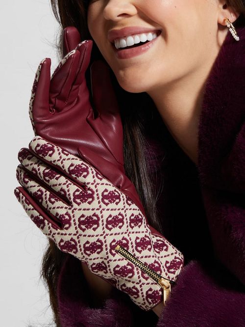 Guess Izzy Jacquard Quattro G Gloves Roze | GUESS-SN30162