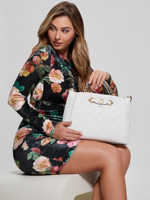 Guess Izzy Peony Girlfriend Satchel Wit | GUESS-SN29225