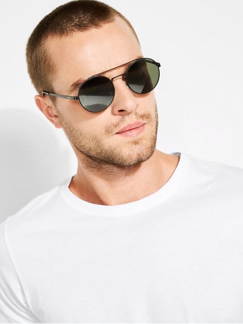 Guess Jack Round Aviator Sunglasses Zwart | GUESS-SN31819