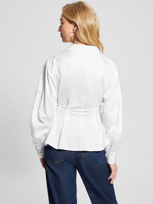 Guess Jackie Lace-Up Top Wit | GUESS-SN27499