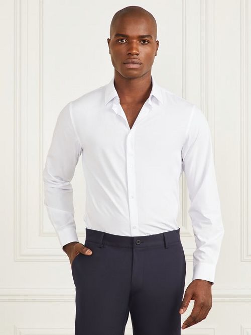 Guess Jacob Notched Cuff Shirt Wit | GUESS-SN31133