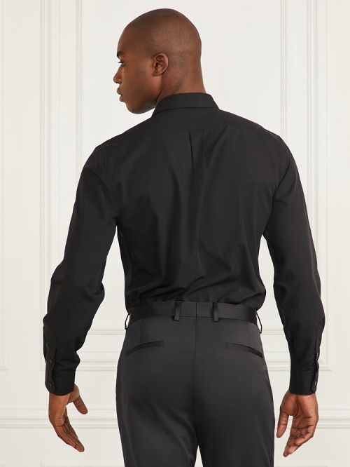 Guess Jacob Notched Cuff Shirt Zwart | GUESS-SN31130