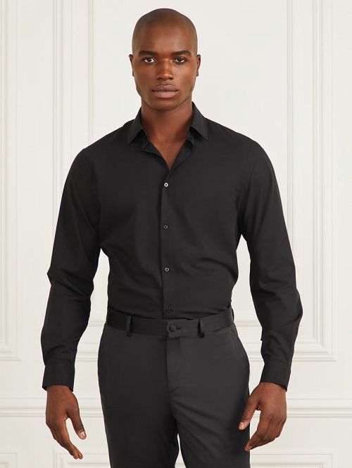Guess Jacob Notched Cuff Shirt Zwart | GUESS-SN31130