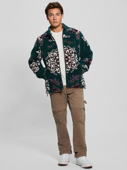 Guess Jacquard Sherpa Jacket Groen | GUESS-SN27905