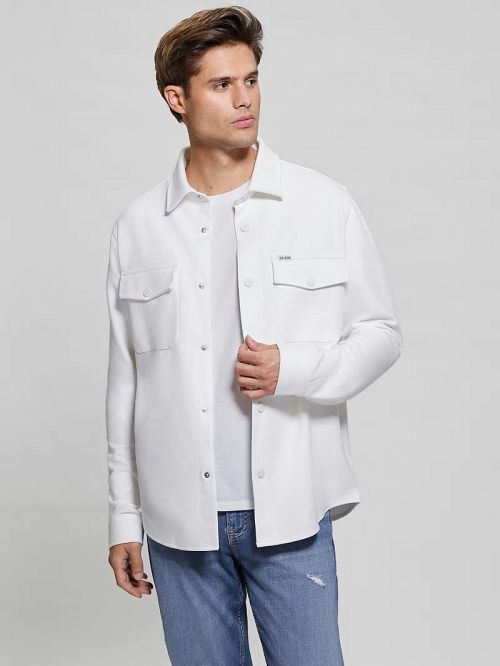 Guess James Textured Shirt Wit | GUESS-SN31131