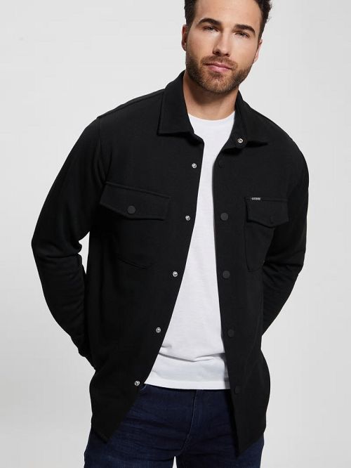 Guess James Textured Shirt Zwart | GUESS-SN31115