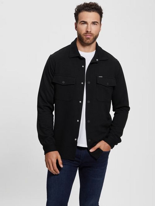Guess James Textured Shirt Zwart | GUESS-SN31115