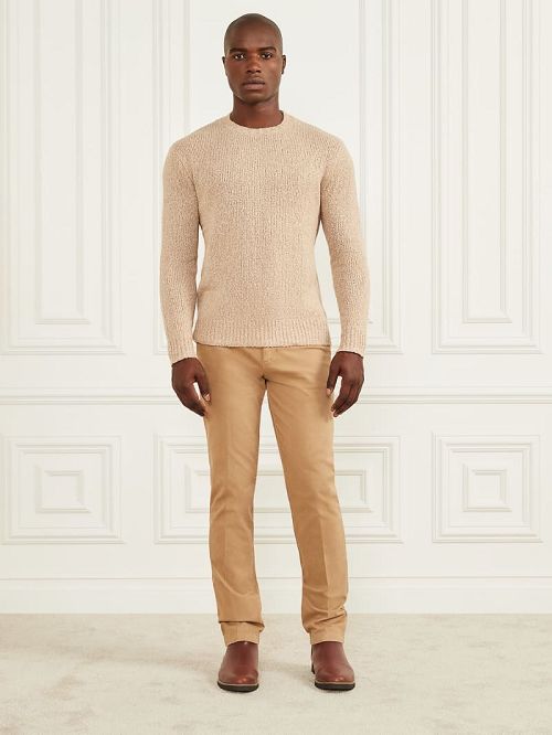 Guess Jaspe Crewneck Sweater Beige | GUESS-SN31002