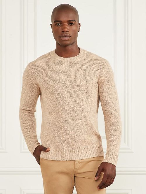 Guess Jaspe Crewneck Sweater Beige | GUESS-SN31002