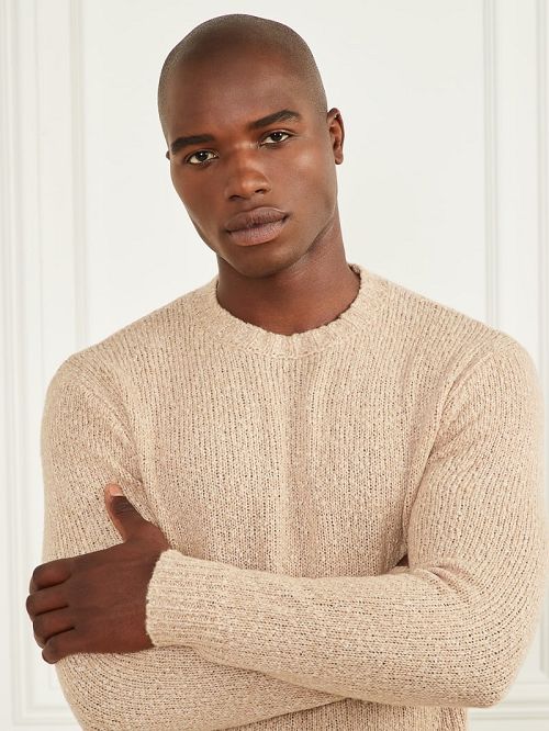 Guess Jaspe Crewneck Sweater Beige | GUESS-SN31002