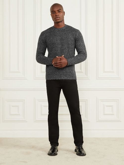 Guess Jaspe Crewneck Sweater Zwart | GUESS-SN30966