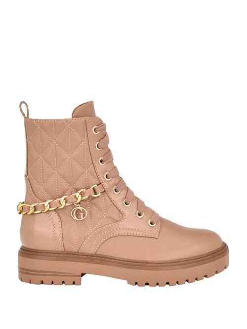 Guess Jellard Quilted Chain Moto Boots Bruin | GUESS-SN29899