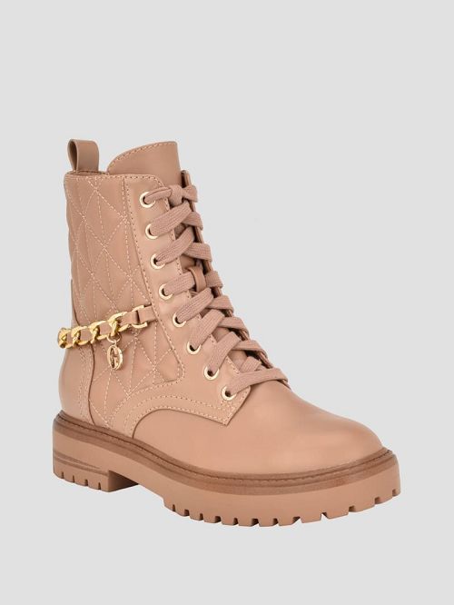 Guess Jellard Quilted Chain Moto Boots Bruin | GUESS-SN29899