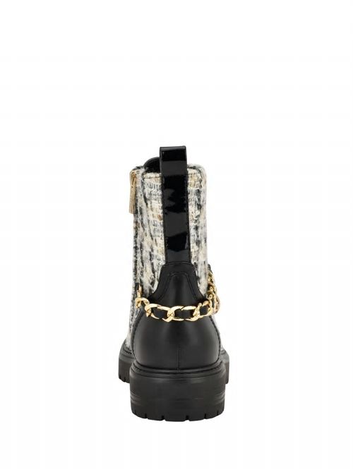Guess Jellarda Tweed Chain Moto Boots Zwart | GUESS-SN29894