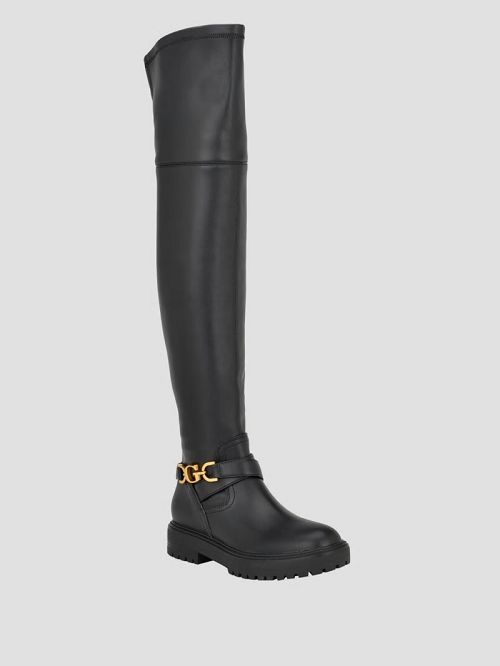Guess Jellio Buckle Knee-High Boots Zwart | GUESS-SN29919