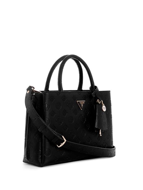 Guess Jena Elite Luxury Satchel Zwart | GUESS-SN28696