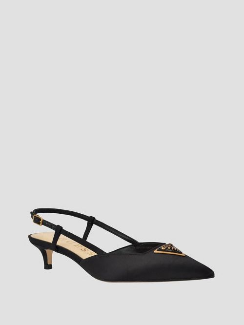 Guess Jesson Satin Kitten Heels Zwart | GUESS-SN29871