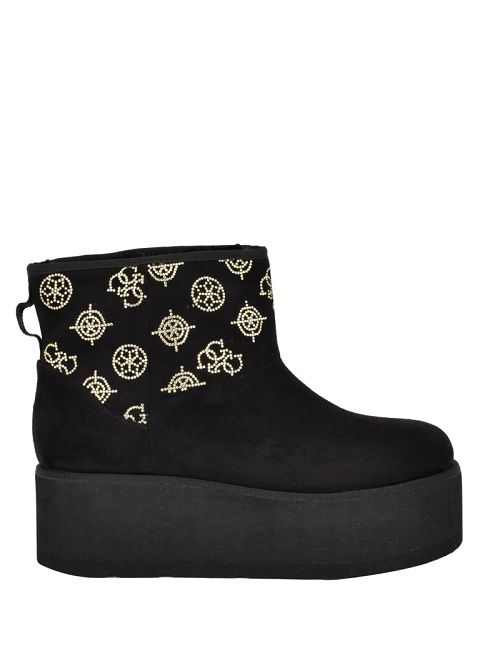 Guess Jilla Platform Faux-Suede Booties Zwart | GUESS-SN29893