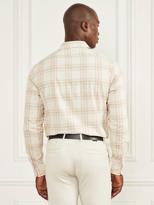 Guess Joe Plaid Shirt Beige | GUESS-SN31192