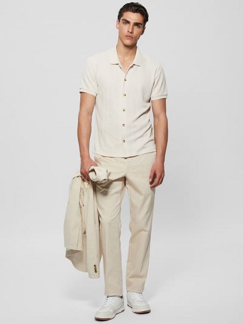 Guess Joshua Waffle Shirt Wit | GUESS-SN31320