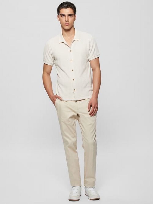 Guess Joshua Waffle Shirt Wit | GUESS-SN31320