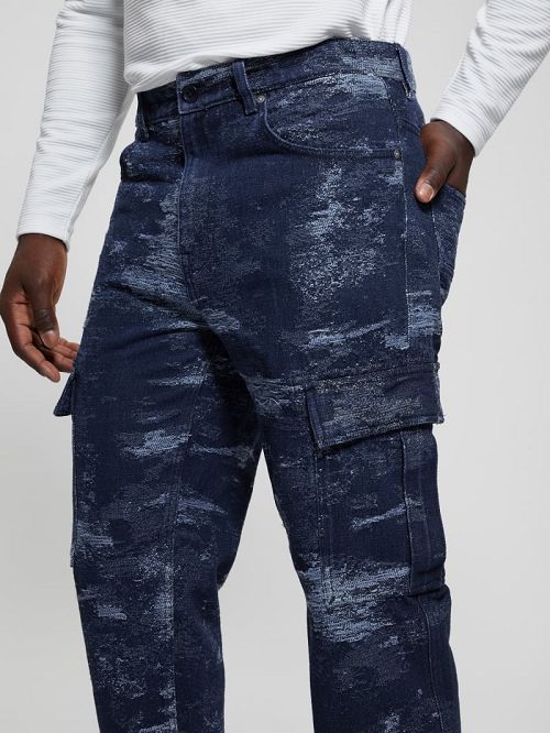 Guess Julianne Denim Cargo Pants Blauw | GUESS-SN30455