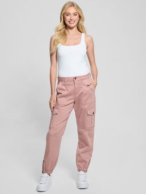 Guess Juno Cargo Joggers Roze | GUESS-SN28258