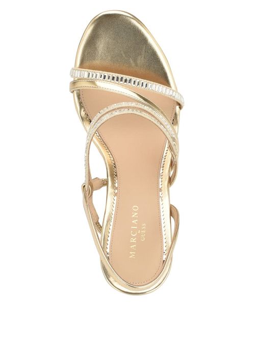 Guess Kaden Crystal Strappy Heel Goud | GUESS-SN29767