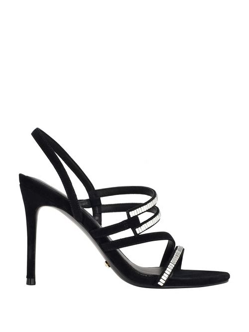 Guess Kaden Crystal Strappy Heel Zwart | GUESS-SN29759