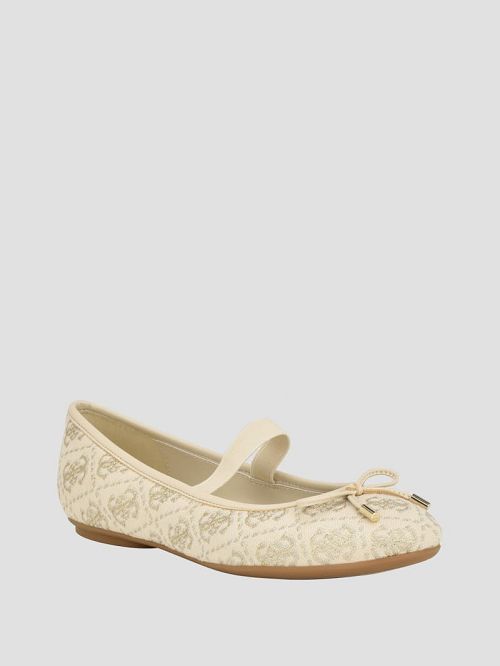 Guess Kairoe Single-Strap Ballet Flats Goud | GUESS-SN29883