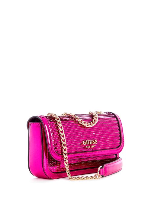 Guess Kaska Sequin Convertible Mini Crossbody Roze | GUESS-SN28881