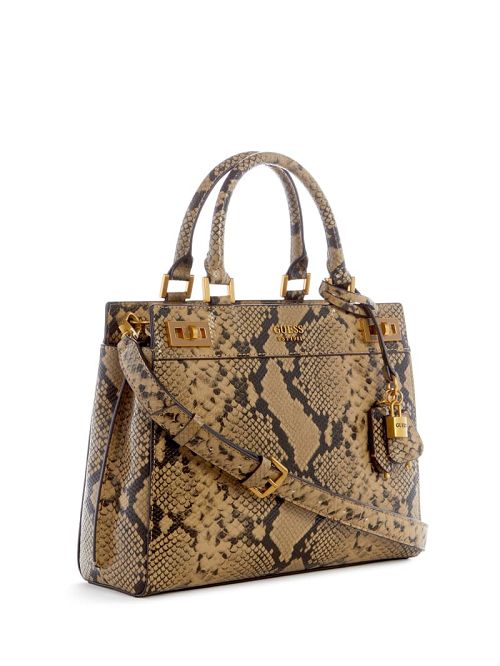 Guess Katey Snakeskin Luxury Satchel Groen | GUESS-SN29211