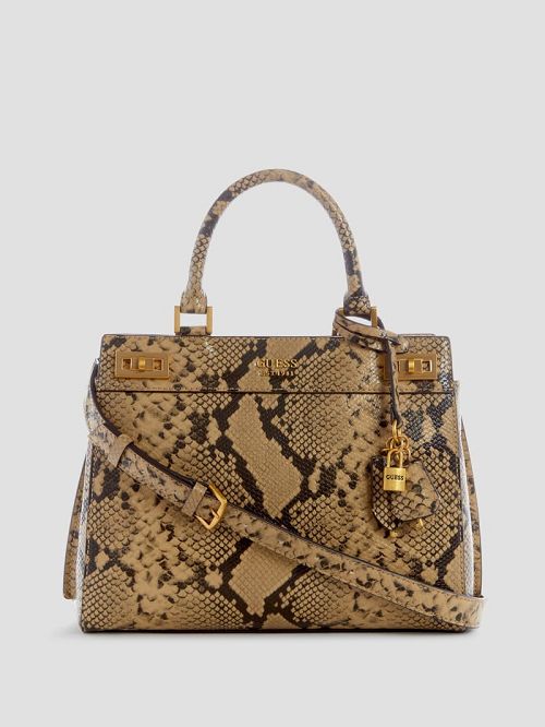 Guess Katey Snakeskin Luxury Satchel Groen | GUESS-SN29211
