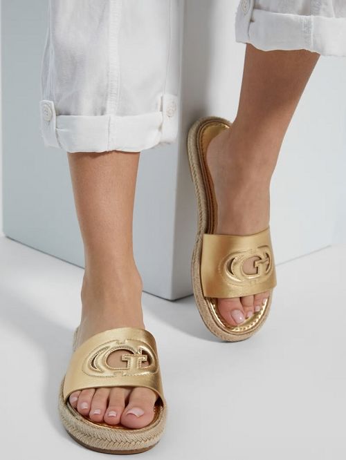 Guess Katica Espadrille Sandals Goud | GUESS-SN29723