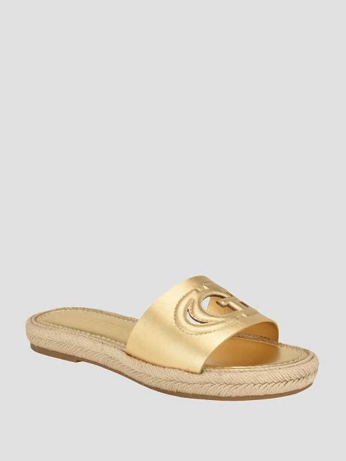 Guess Katica Espadrille Sandals Goud | GUESS-SN29723