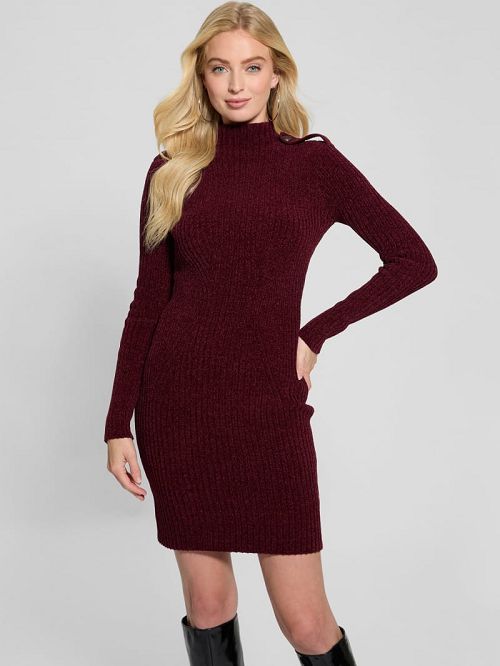 Guess Keily Mock Neck Sweater Dress Rood | GUESS-SN26814