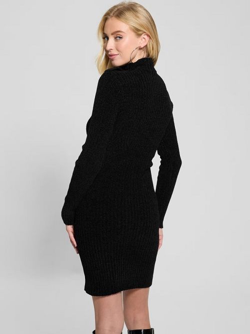 Guess Keily Mock Neck Sweater Dress Zwart | GUESS-SN26809