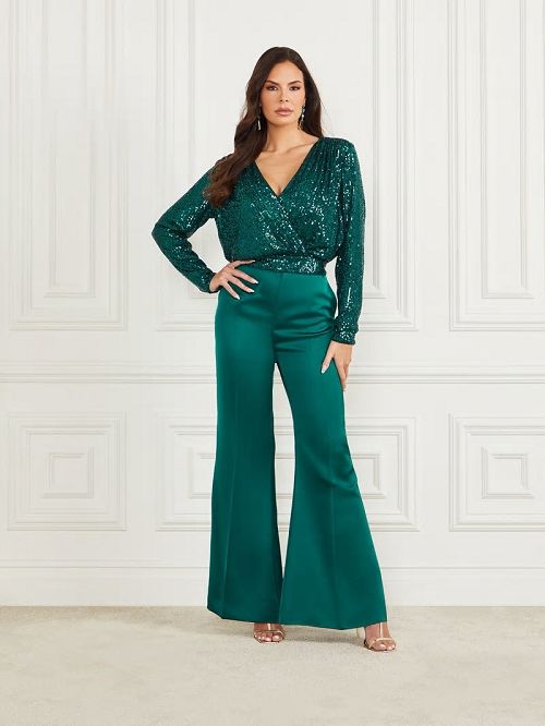 Guess Kellis Flare Pant Groen | GUESS-SN28203