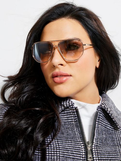 Guess Kelly Aviator Sunglasses Beige | GUESS-SN30052