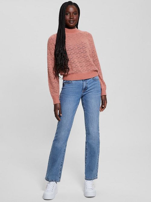 Guess Kensley Open-Knit Sweater Roze | GUESS-SN27854