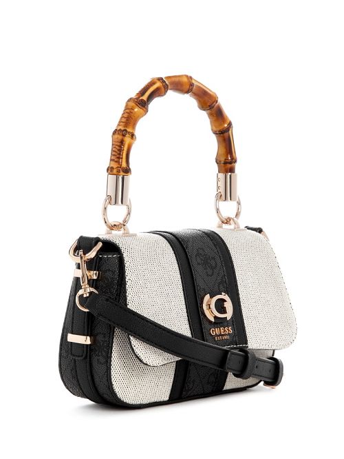 Guess Kerima Bamboo Mini Shoulder Bag Zwart | GUESS-SN29127
