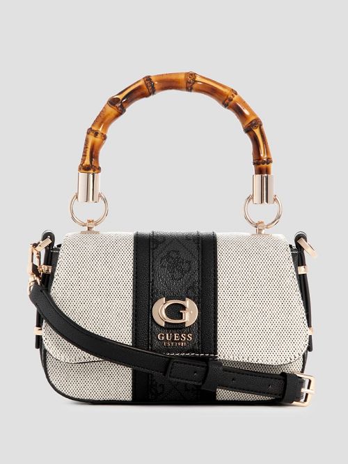 Guess Kerima Bamboo Mini Shoulder Bag Zwart | GUESS-SN29127