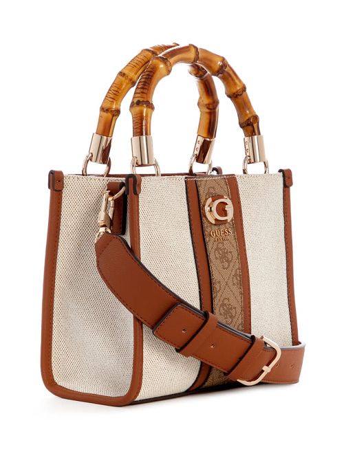 Guess Kerima Bamboo Mini Tote Beige | GUESS-SN29458