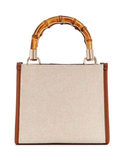 Guess Kerima Bamboo Mini Tote Beige | GUESS-SN29458