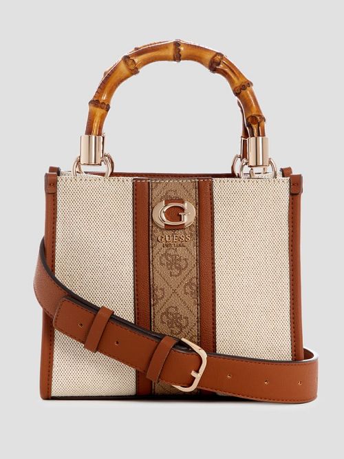 Guess Kerima Bamboo Mini Tote Beige | GUESS-SN29458