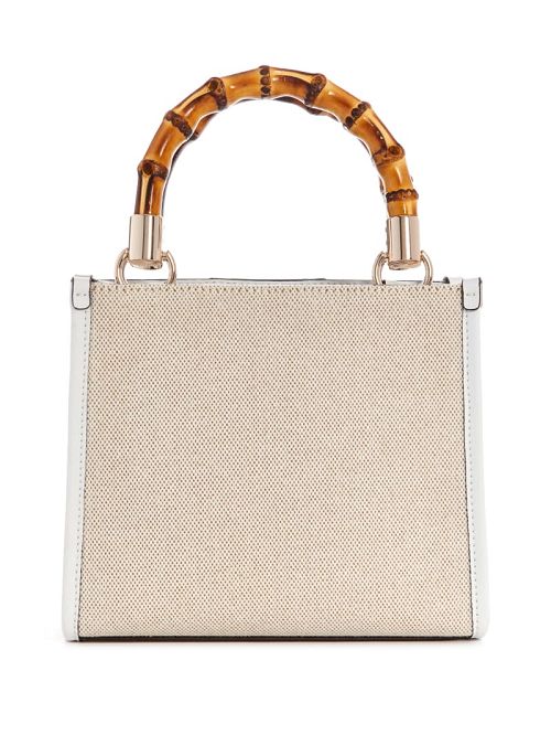 Guess Kerima Bamboo Mini Tote Wit | GUESS-SN28735