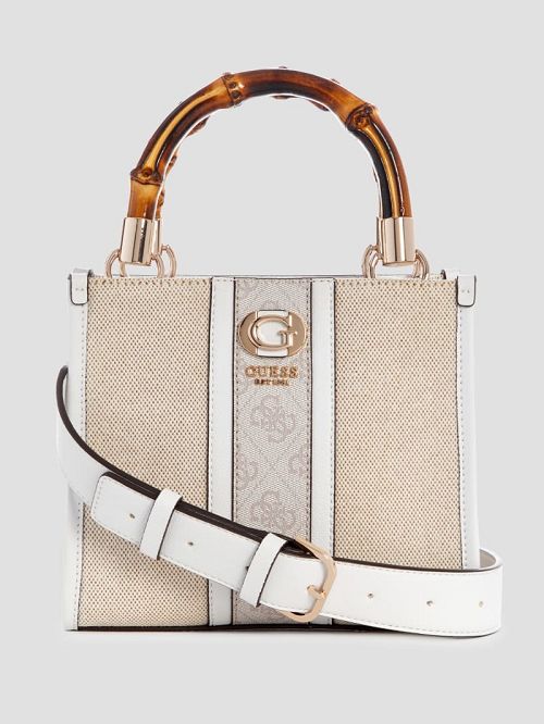 Guess Kerima Bamboo Mini Tote Wit | GUESS-SN28735